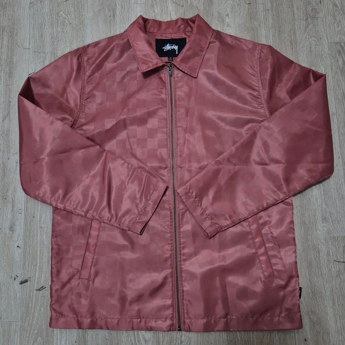 STUSSY INTERNATIONAL チェッカーボード サテン コーチジャケット