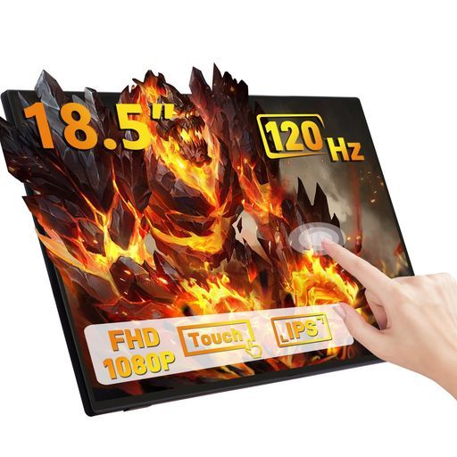 GeeekPi 18.5インチ1920 x 1080静電容量式タッチスクリーン100-120 HzIPSディスプレイポータブルスクリーンモニター RaspberryPi 5|4 B|3 B のインストールをサポート