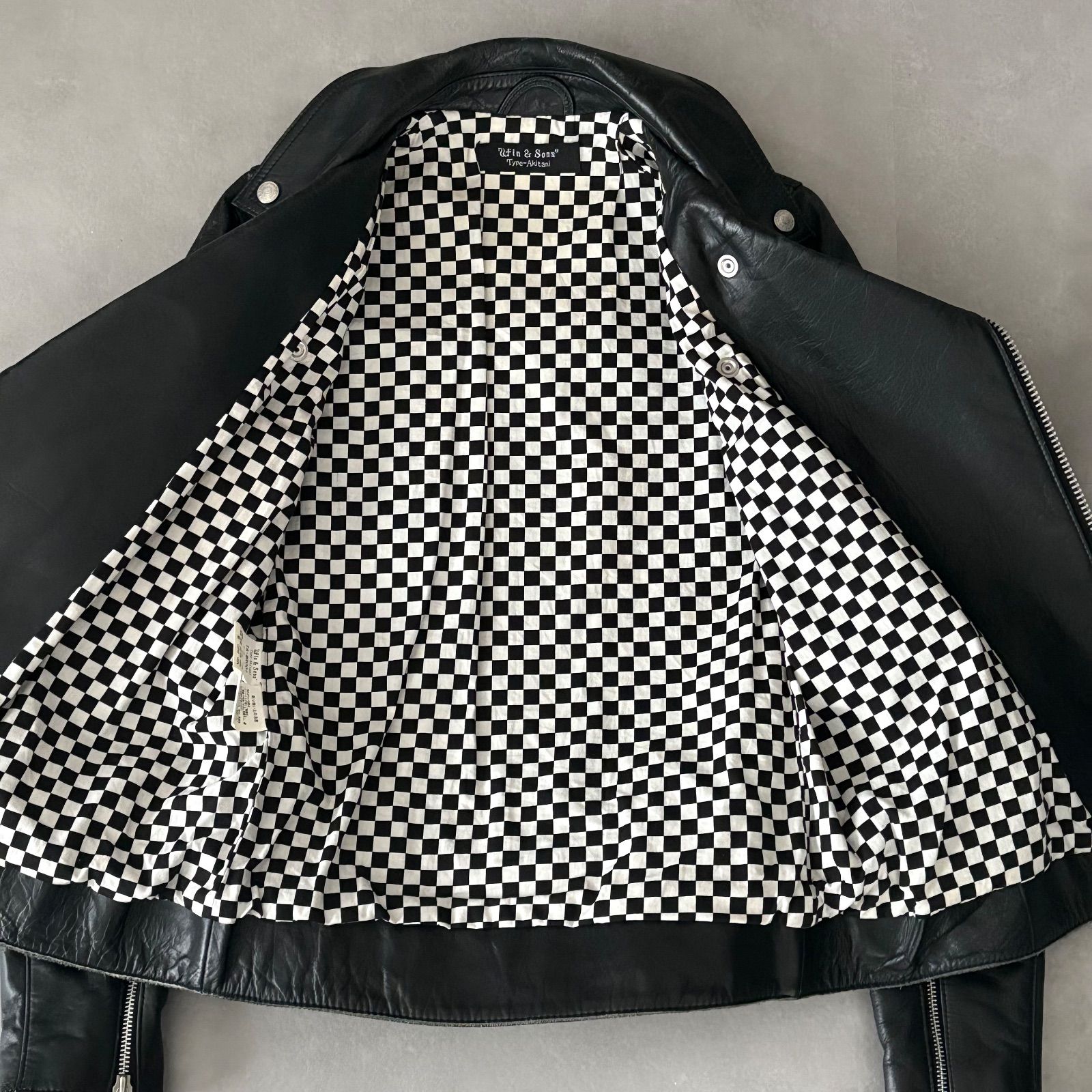 Win&Sons ウィンアンドサンズ ダブルライダースジャケット チェッカー 