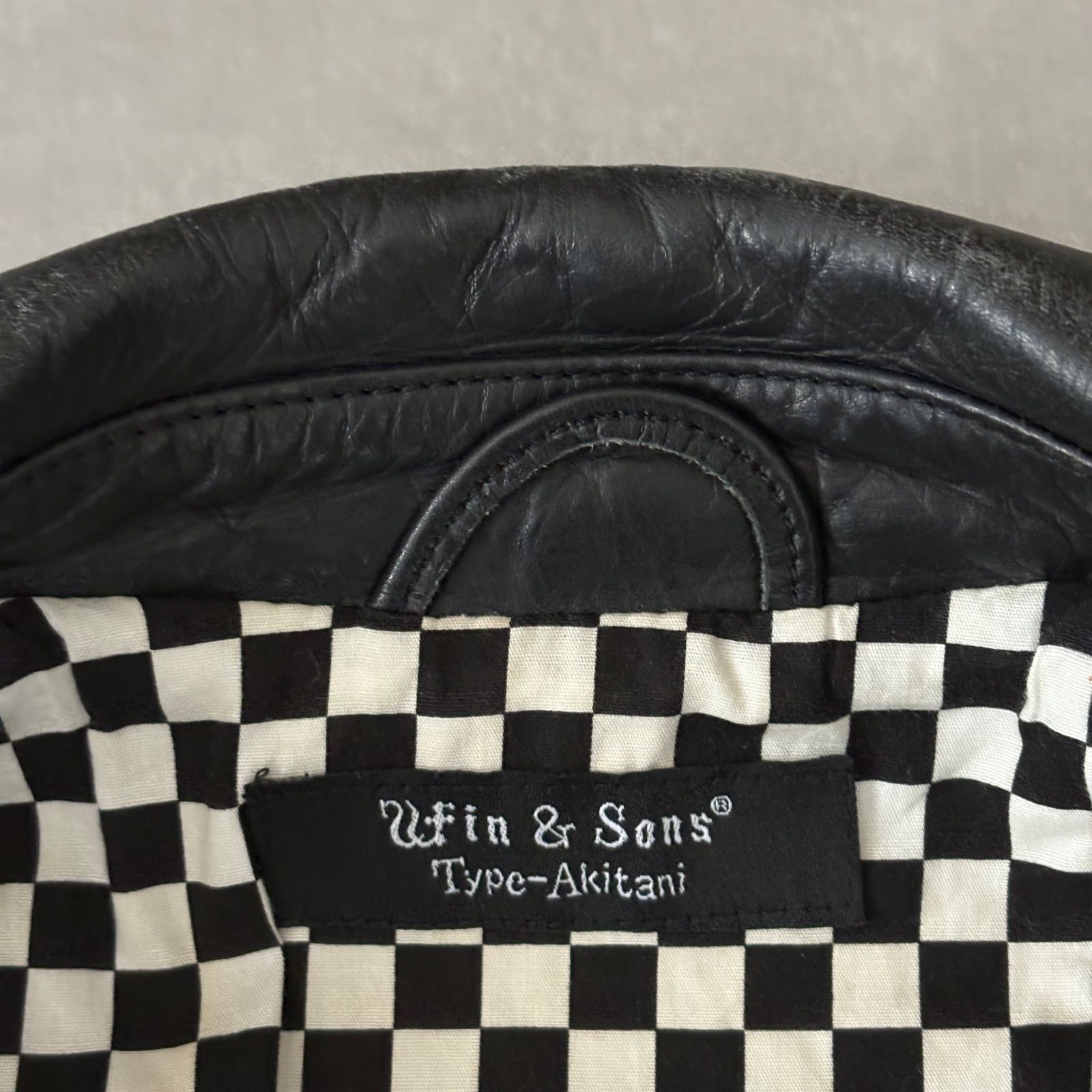 Win&Sons ウィンアンドサンズ ダブルライダースジャケット チェッカー 