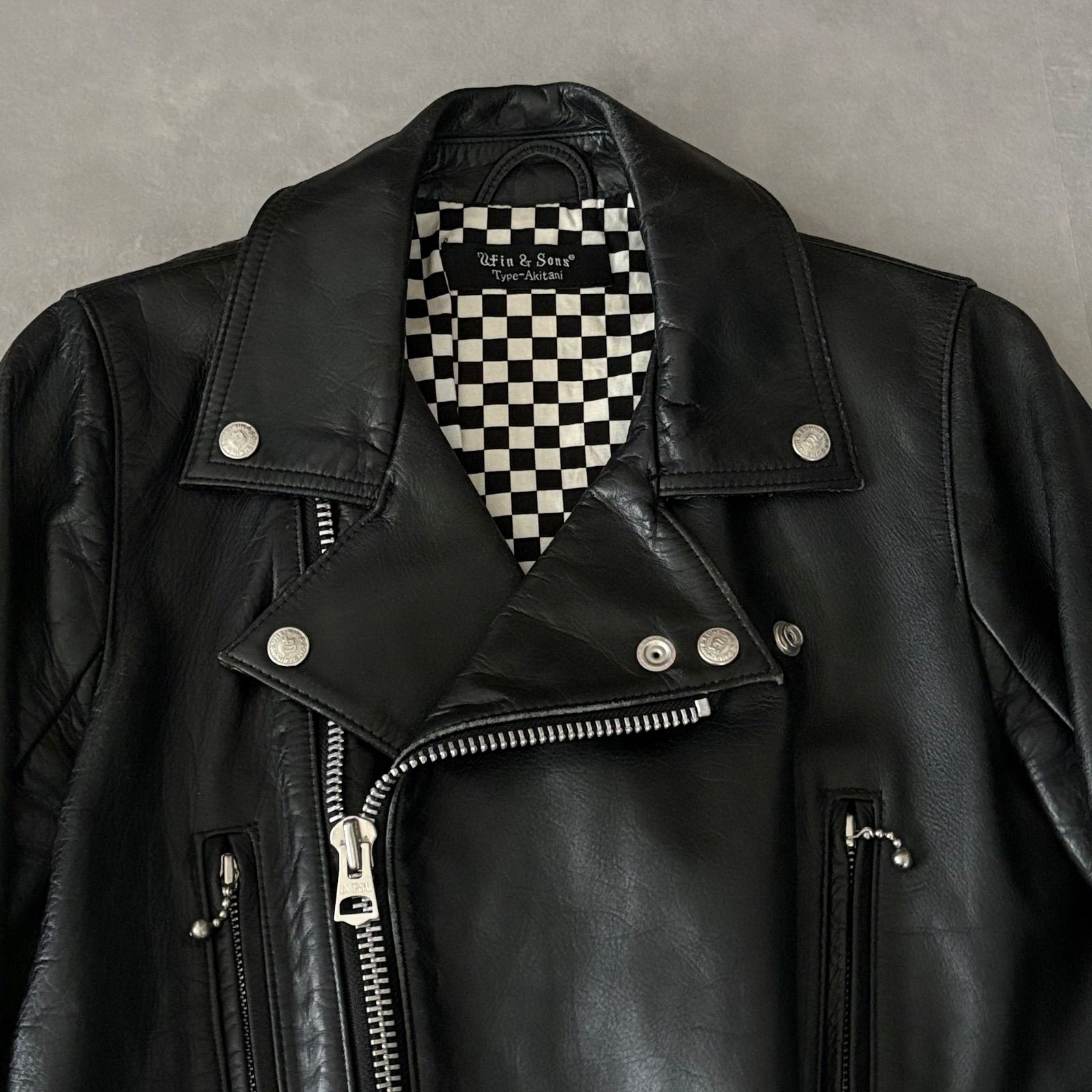 Win&Sons ウィンアンドサンズ ダブルライダースジャケット チェッカー 