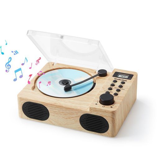 GelielimCDプレーヤーポータブルFMラジオCD|MP 3|USB|AUXコンセント付きデュアルチャンネル ステレオサウンド2000 mAhバッテリー内蔵LCDディスプレイ付きBoombox音楽再生パーティー日本語説明書