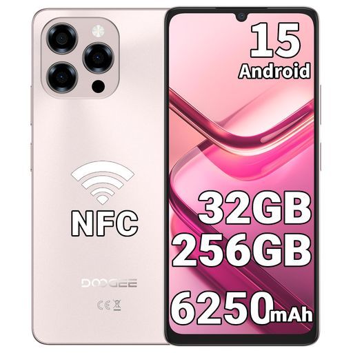 DOOGEENote 58 Proスマホ本体Android 15 SIMフリー32 GB 拡張 6.75インチHD 大画面6250 mAhバッテリー16 MP 8 MPカメラ8コアCPU 4 GデュアルSIM
