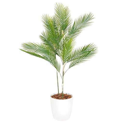 ボタニカルライフプラス Botanicallife 造花アレカヤシ光触媒フェイクグリーンNBシリーズ80 cmホワイト鉢付き日本製