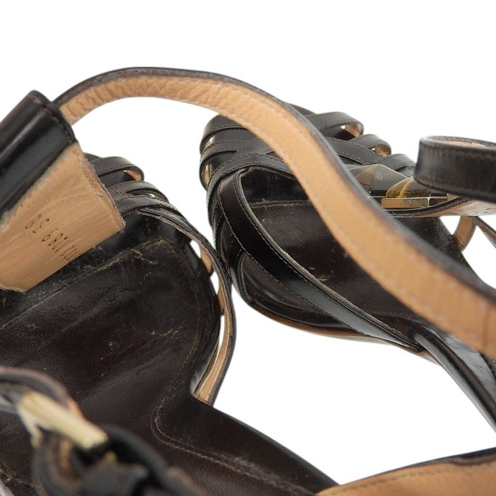 Sergio Rossi セルジオロッシ レザー ビジュー ストラップサンダル