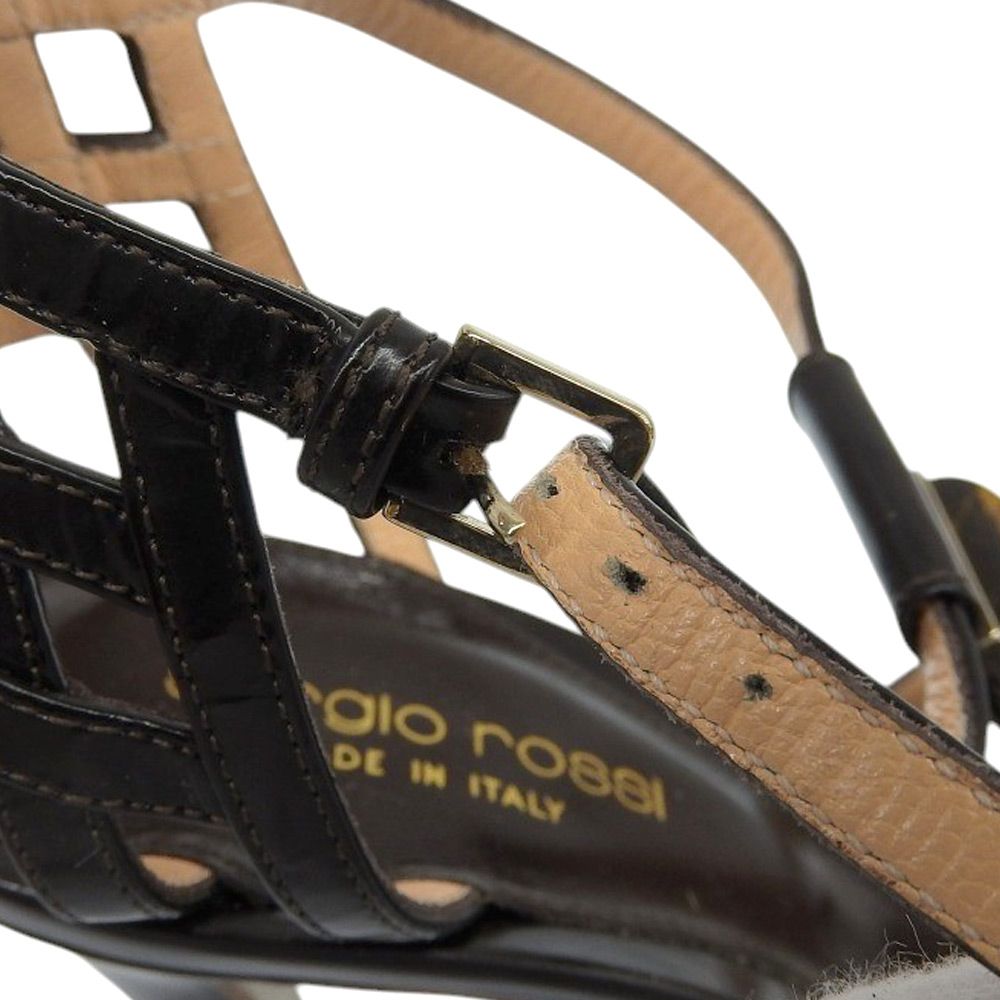 Sergio Rossi セルジオロッシ レザー ビジュー ストラップサンダル