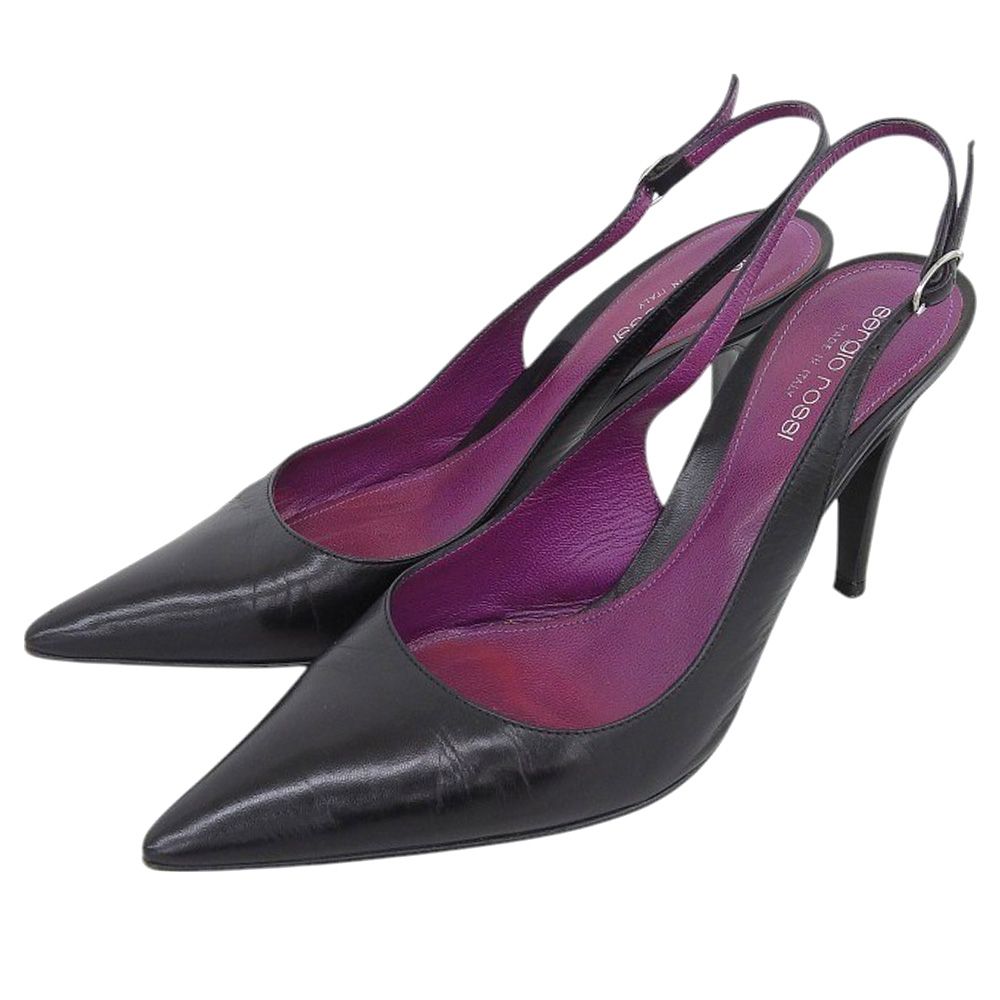 Sergio Rossi セルジオロッシ レザー ポインテッドトゥ パンプス