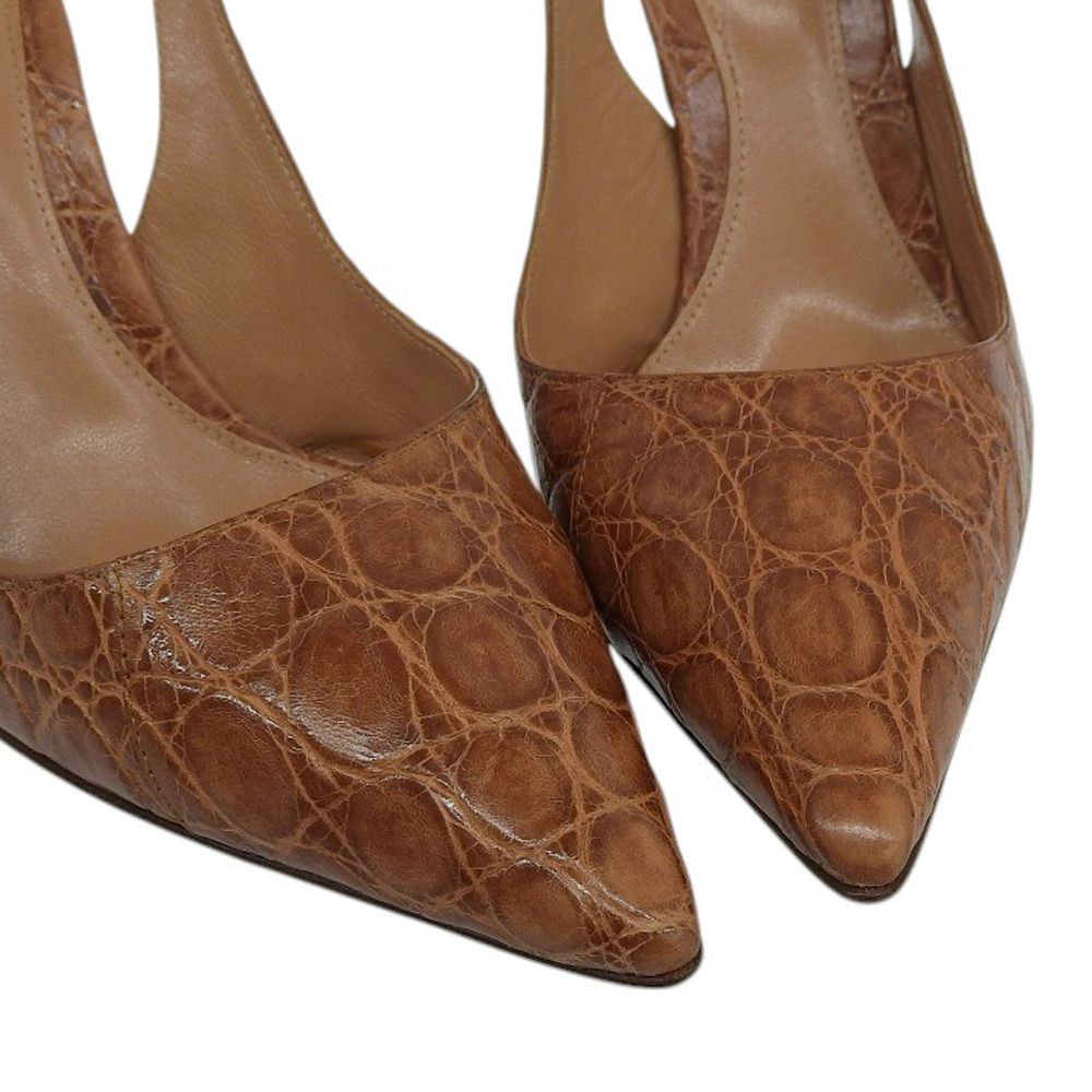 Sergio Rossi セルジオロッシ 美品 型押し レザー ポインテッドトゥ