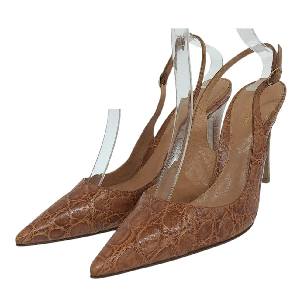 Sergio Rossi セルジオロッシ 美品 型押し レザー ポインテッドトゥ