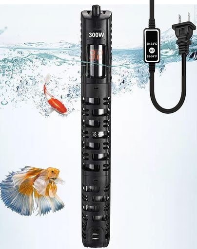 Amazon | HUIZHOU 水槽 ヒーター オートヒーター,LED ディスプレイ,温度15度～34度可調節, 省エネ 防水 ヒーター,  縦横設置,石英防爆ガラス セーフカバー 吸盤付き, 熱帯魚 観賞魚 淡水海水両用 (300W) | HUIZHOU | ヒーター 通販 ShiawaseforU水槽ヒーターオートヒーターサーモスタット温度調整安全カバー付き淡水魚海水魚熱帯魚亀20-34°C(100-200L/約90cm水槽適用)200W
