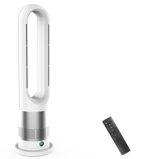 2025新進化 冷暖兼用 DCモーター タワーファン羽なし扇風機タワーファン温風冷風8段階送風|3段階温風100°左右首振り9 Hタイマーリビング扇風機強風-微風-静音モード大風量熱中症対策…