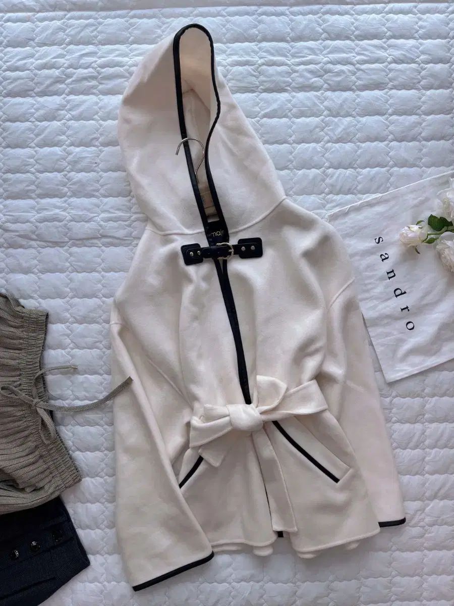 マージュ ウールブレンド ケープ コート 冬春 ジャケット カーディガン アウター