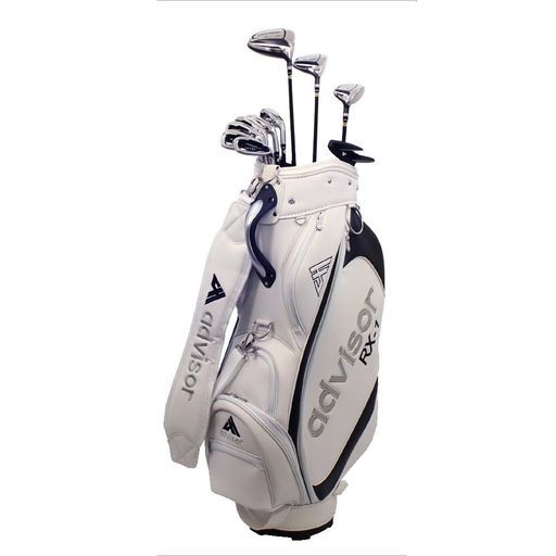 advisor アドバイザー RX-1クラブセット11本セット 1 W 3 WUTI 5-9 PWSWパター フレックス Sキャディバッグ付ウッド カーボンシャフトアイアン スチールシャフト右利き用ホワイトxブラック