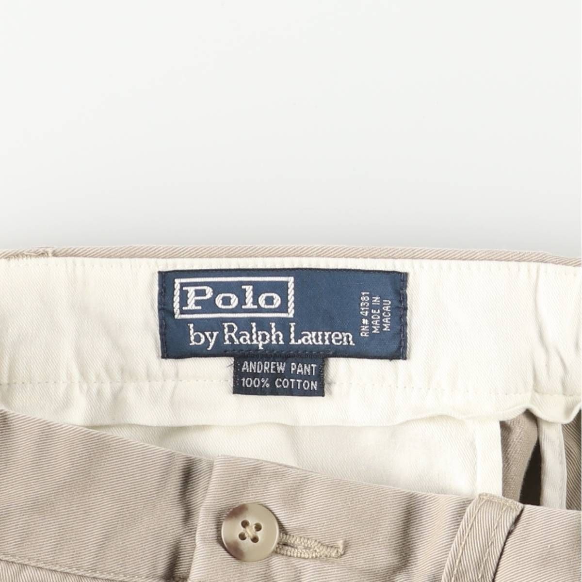  古着 ラルフローレン Ralph Lauren POLO by ANDREW PANT ツータック チノパンツ メンズw 32相当|eaa 606366 その他 メンズ