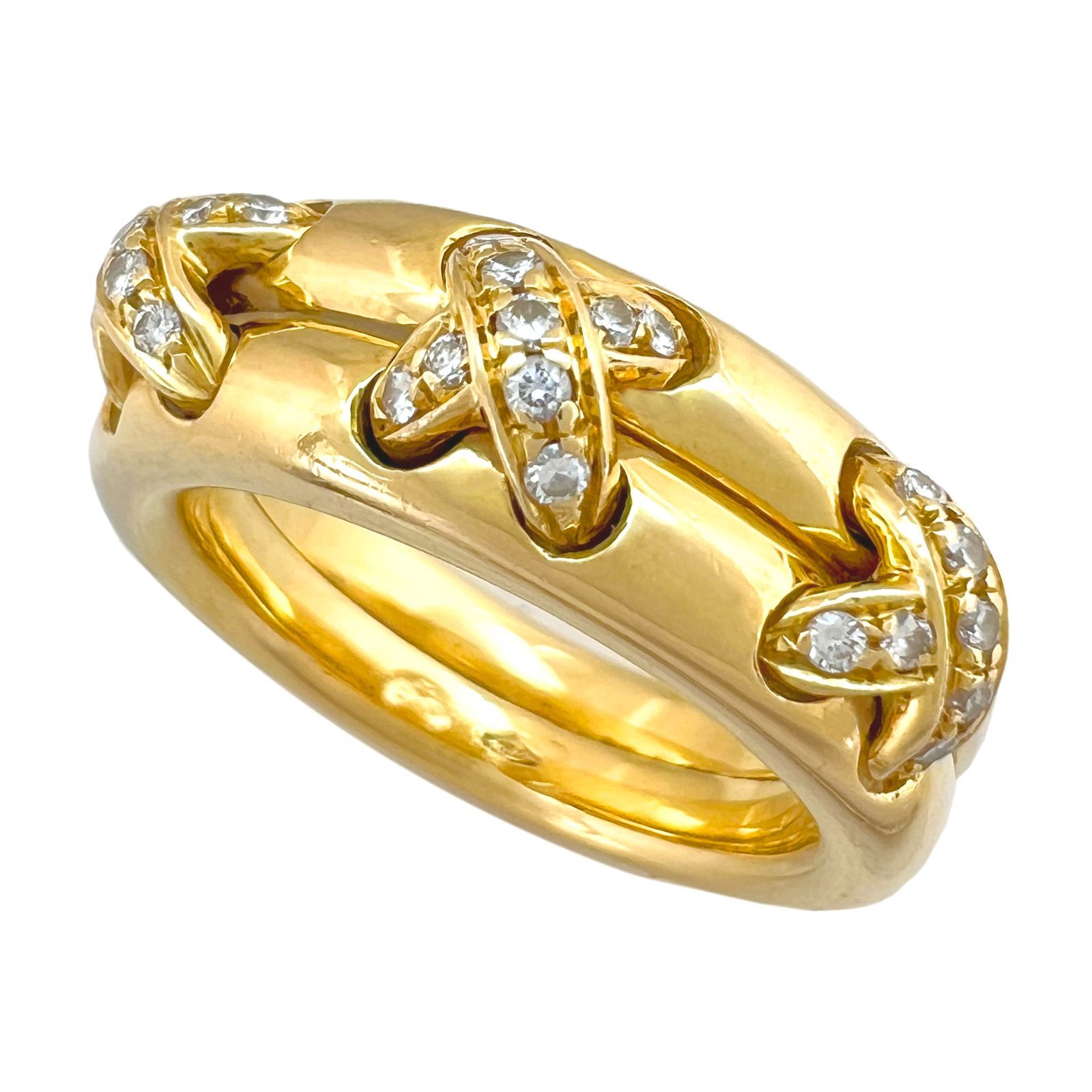 CHAUMET ショーメ リング リアン ダイヤ 750 K 18 YG ヴィンテージ 9号 指輪