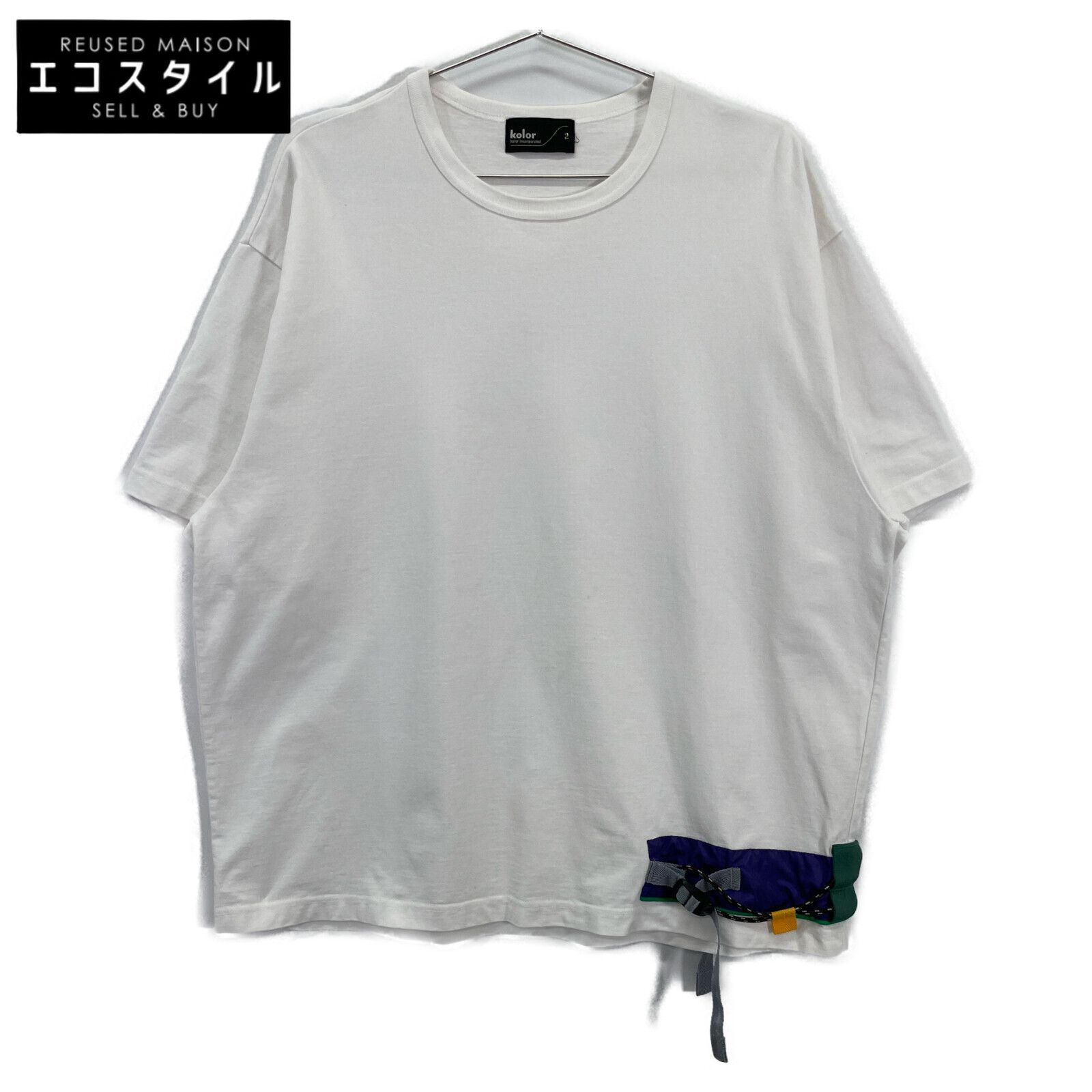 kolor カラー 23 SS SCM-T 17207 S ホワイト コットン patchwork-panel tee 2