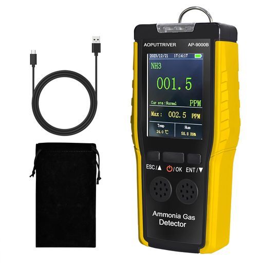 空気汚染測定器アンモニアガス検出器0~ 測定器USB充電式サウンドライトアラーム温度湿度検出器農場 農業 肥育農場 養鶏場に最適日本語説明書付きAP-9000 B