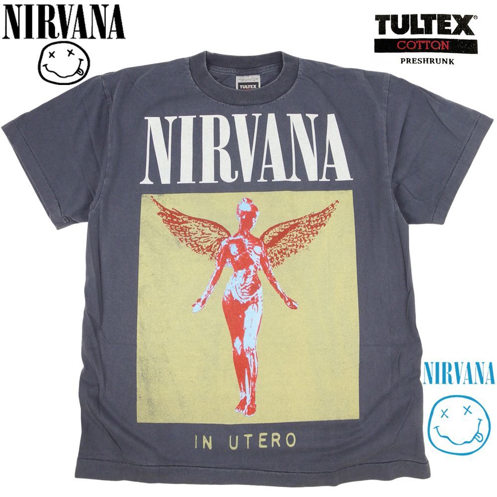 373 NIRVANA ニルバーナ Tシャツ IN UTERO グレー ニルヴァーナ バンド 