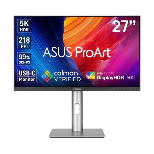 ASUS 5 KモニターProArtPA 27 JCV|27インチプロフェッショナルモニター|5 KHDR 5120 x 2880 |IPS|HDMI|DisplayPort|USBType-C 96 W給電 |Auto