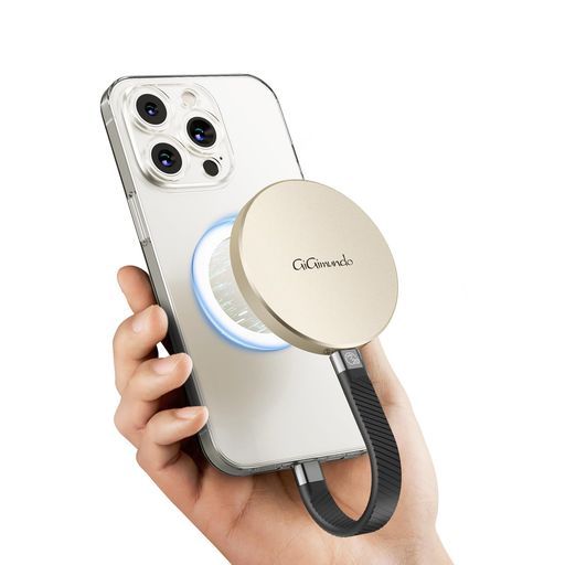 GiGimundoGQ 201 TB外付けSSD磁気マグネット付き最大20 Gbps高速2000 MB|s 丸型デザイン 高速ファイル転送 Type-Cスマートフォン タブレット ノートPC Windows Mac Android対応 動画編集