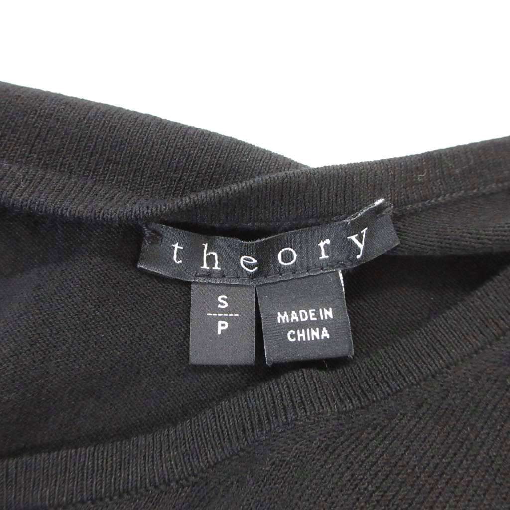 セオリー Theory ワンピース ひざ丈 S 黒 ブラック ノースリーブ ラウンドネック ウエストリボン |NL GY 60 長袖 七分袖 ひざ丈ワンピース