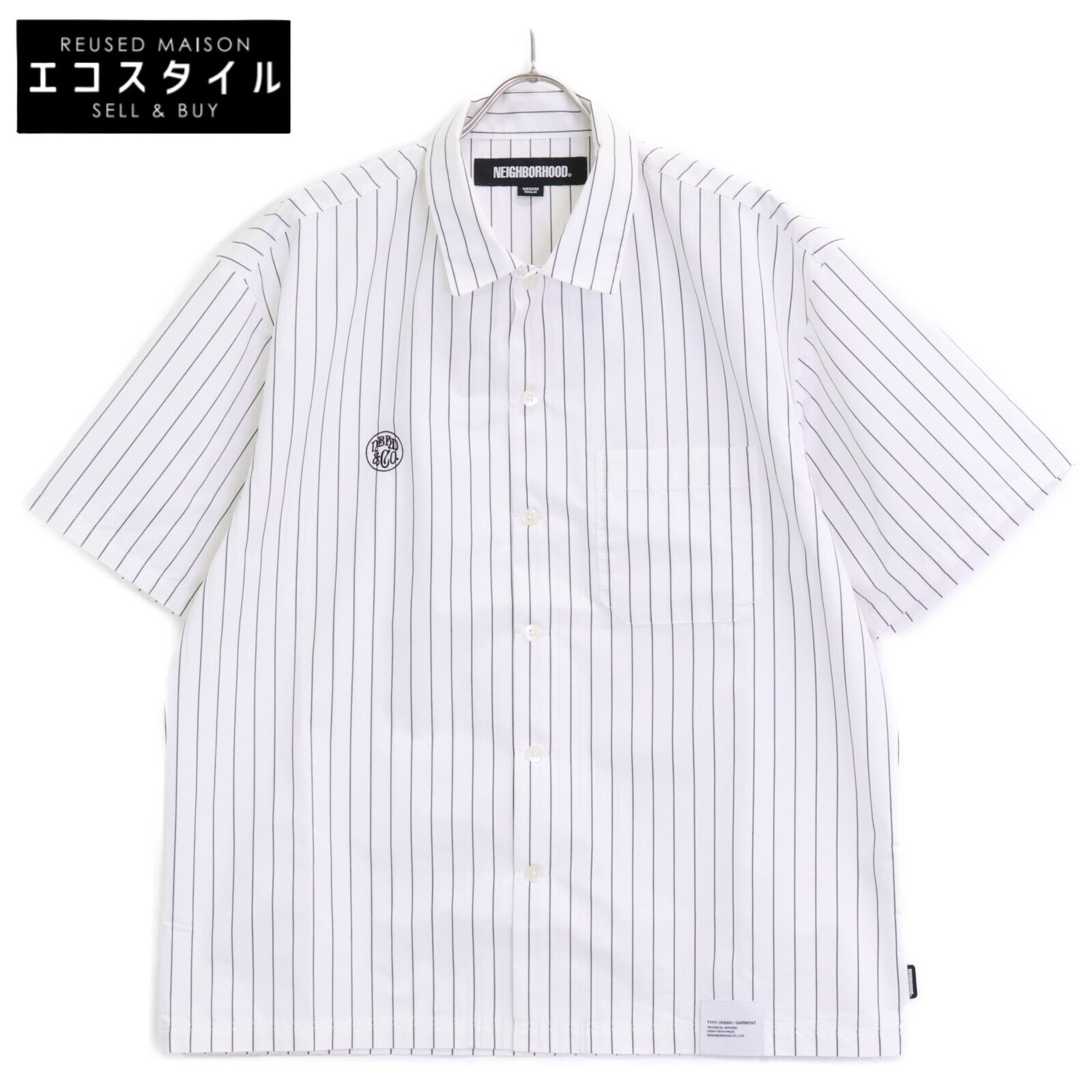 ネイバーフッド 251 TSNH-SHM 05 ホワイト STRIPE WORK SHIRT SS シャツ M