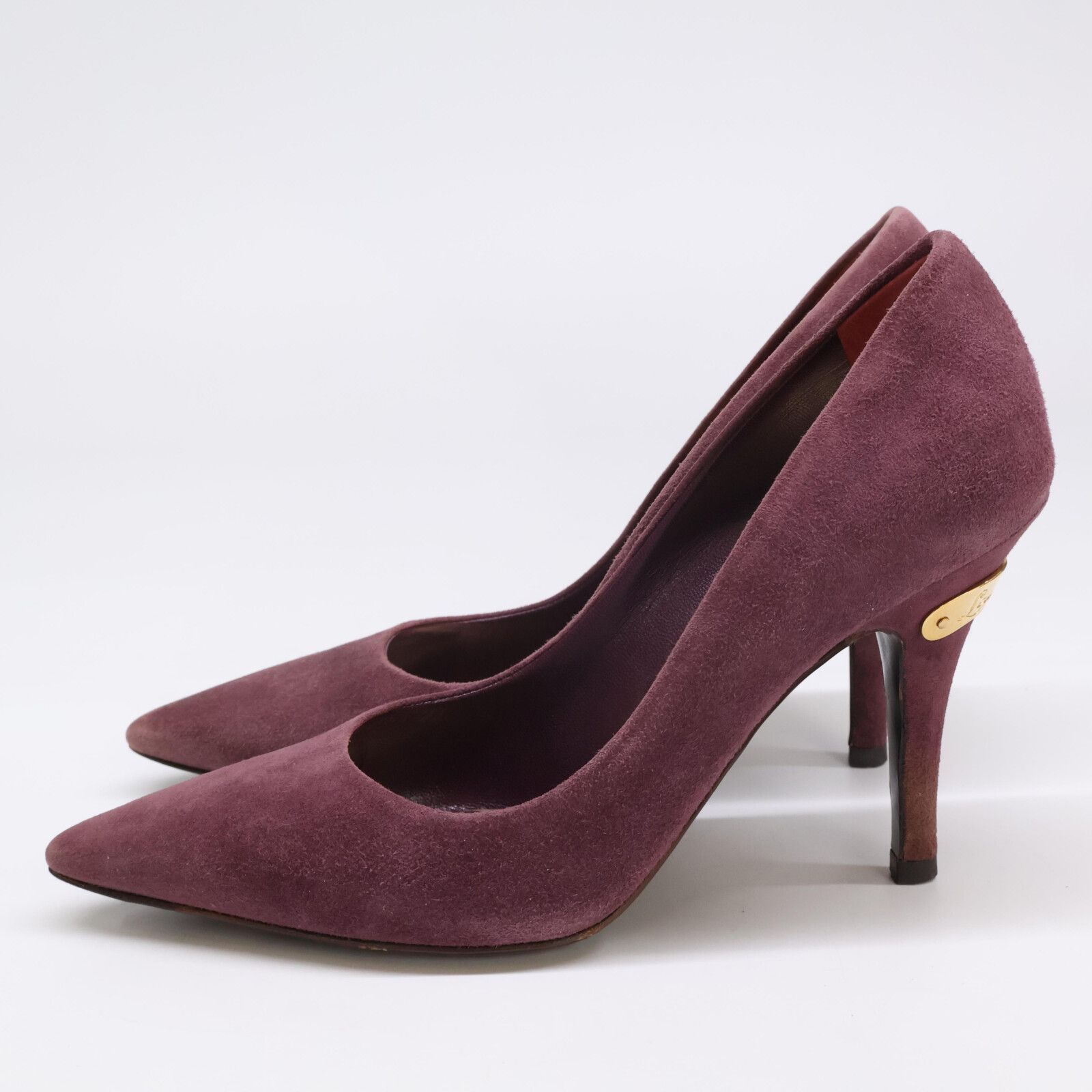 LOUIS VUITTON ルイヴィトン ロゴ金具 スエード パンプス 34 - メルカリ