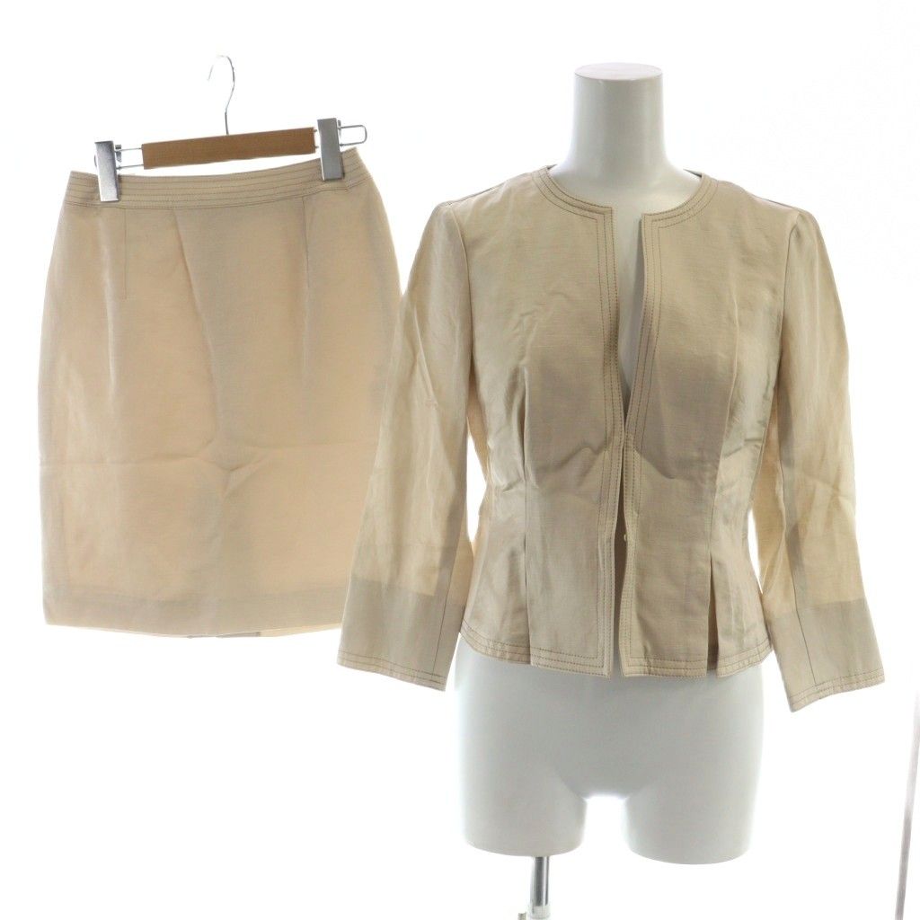 アナイ ANAYI セットアップ スーツ ノーカラージャケット シングル