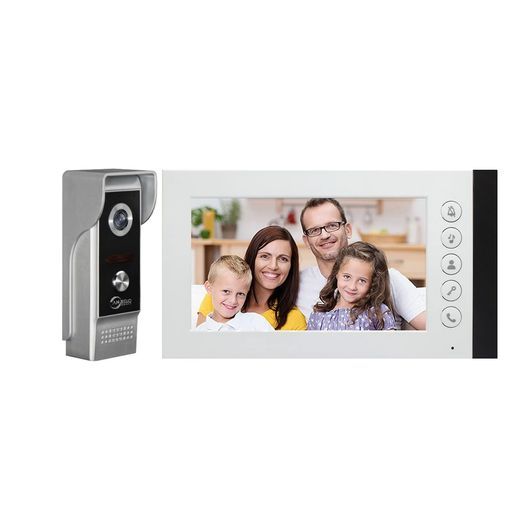 テレビドアホンビデオドアホン110°超広角LEDライト搭載双方向音声赤外線暗視機能ロックを解除ミュート機能モニター7型カラー液晶玄関子機ビデオドアホンドアホンカメラ付きIP 65防水防…