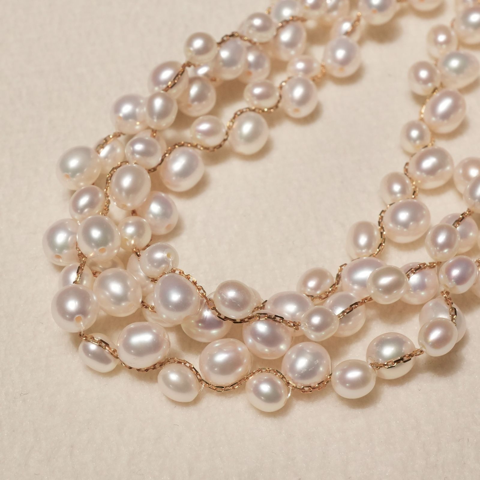 K 18 淡水パール ロング ネックレス|24-5834