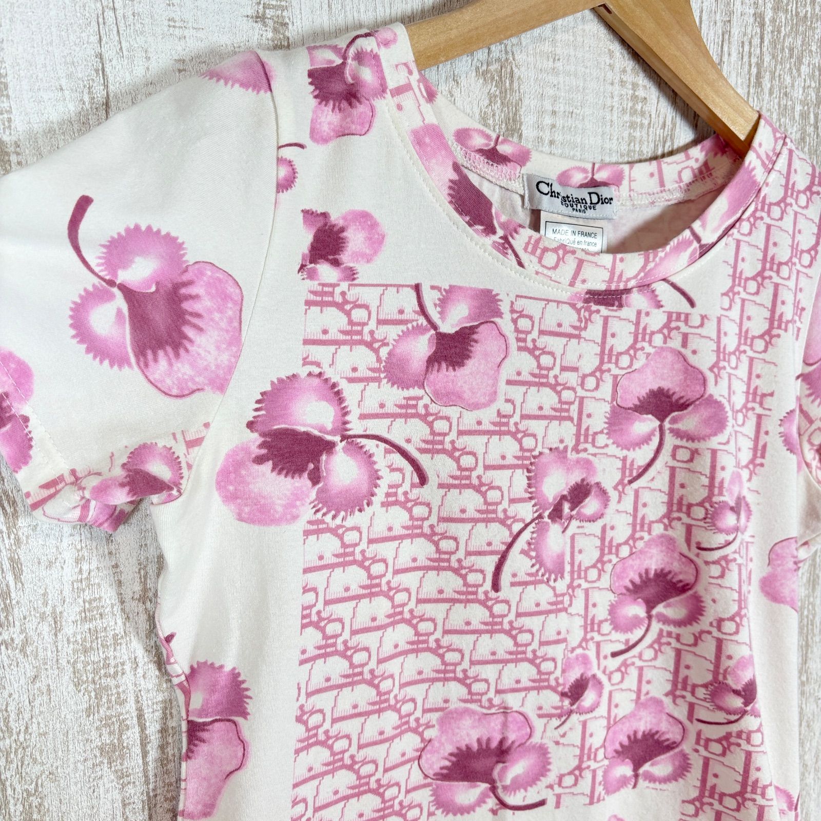 ChristianDior クリスチャンディオール花柄刺繍Tシャツ ガリアーノ期 Christian Dior by Galliano 2005 クリスチャンディオール ガリアーノ