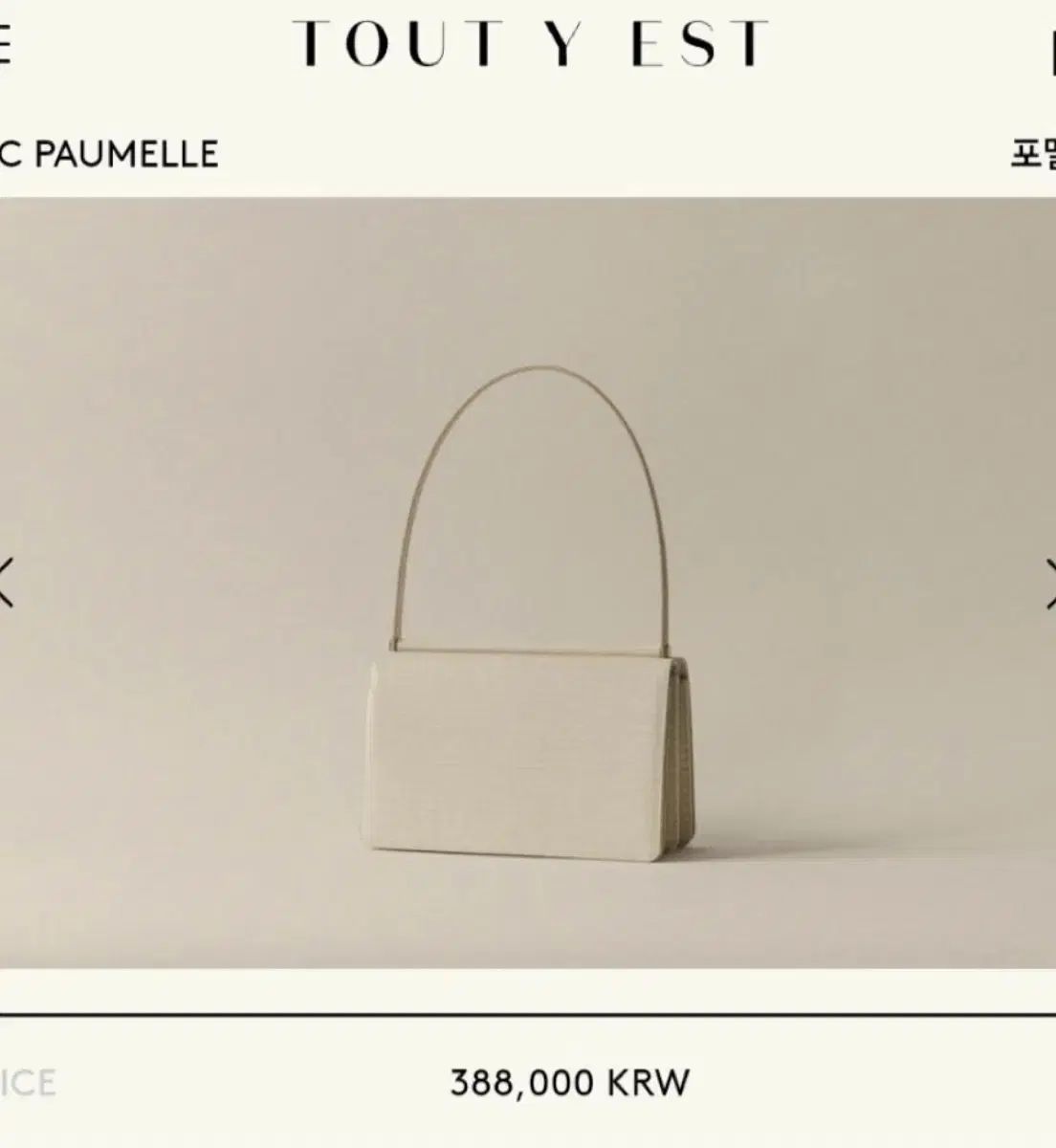 TOUT Y EST SAC POMEL BAG リザード 白