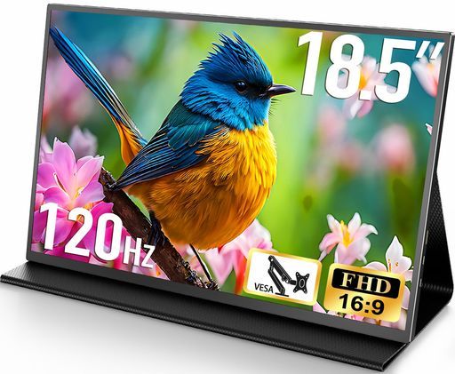 CUIUICモバイルモニター18.5インチ1920*1080 FHD大画面ゲーミングモニター120 HzモバイルディスプレイポータブルモニターIPS液晶パネル非光沢HDRモードUSBC|miniHDMI内蔵スピーカースタンド付き
