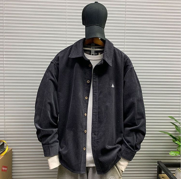 ♥ 長袖シャツ ライトアウター感覚で着用可 ルーズフィット メンズ 春秋 S〜XXL K