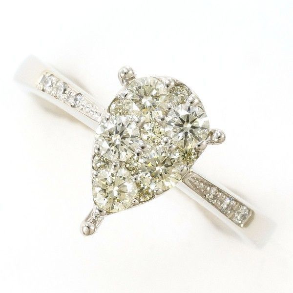 PT 900 リング ring 指輪 9.5号 ダイヤ 0.45 0.04 カード鑑別書 総重量約5.1 g