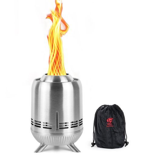 卓上焚き火台 ステンレス鋼ミニ屋外ストーブ 低煙燃焼ポータブル焚き火台焚き火台 ペレットまたは木材を燃料とし 都市-郊外用 トラベルバッグ付き