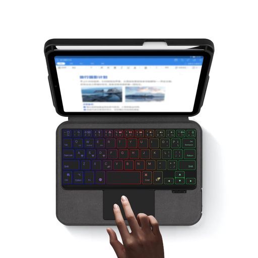 iPadmini 7 A 17 Pro 2025 6キーボードケース一体型トラックパッド付きバックライト付きiPadMini第6世代第7世代キーボード付きケースタッチパッド付きビジネス