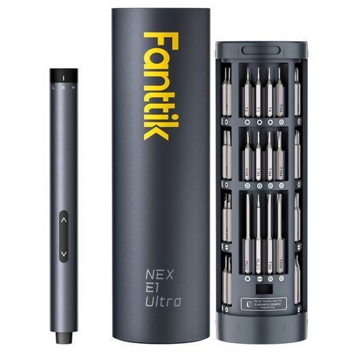 FanttikE 1 Ultra電動精密ドライバー精密ドライバーセット50本マグネットビット磁気回転収納ケースType-C充電式5|32インチ正逆転電動ドライバースマホメガネ時計修理メンテナンス