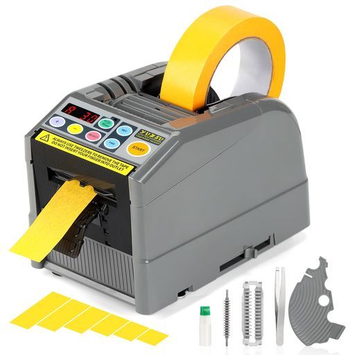 電動テープカッター スマート自動テープディスペンサー 幅6-60 mm 長さ5-999 mm透明および両面テープスプールに最適パターンビジネス-ホーム