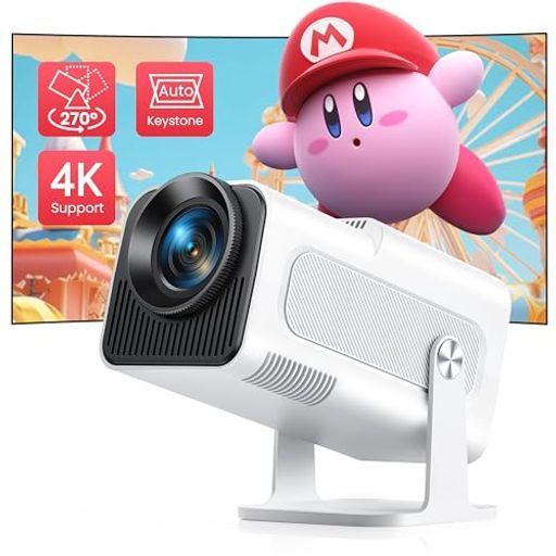 プロジェクター小型 真1080 P·600 ANSI - 270°回転·短焦点·自動台形補正 600 ANSI高輝度リアル1080 P-4 K対応プロジェクターWIFI 6 Bluetooth 5.350%ズーム機能短距離投影防塵·静音