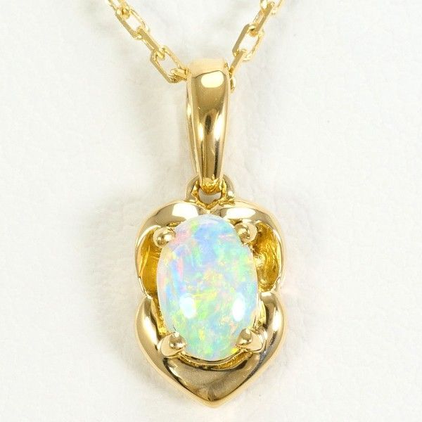 18 K YG ネックレス necklace オパール 総重量約2.0 g 約40 cm