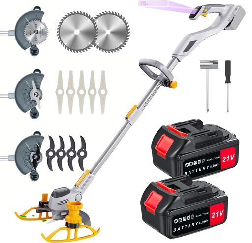 DFIXIT草刈り機芝刈り機充電式草刈機電動芝刈機LED電池残量表示電動21 V大容量4000 mAhバッテリー 搭載刈払機コードレス3種類替刃伸縮式多地形角度調整 軽量芝生枝切り畑植木雑草家庭用…