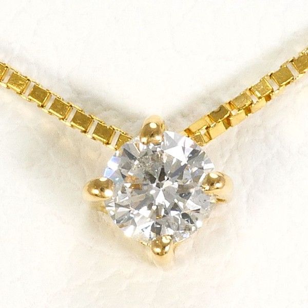 K 18 YG ネックレス necklace ダイヤ 0.10 総重量約1.2 g 約40 cm