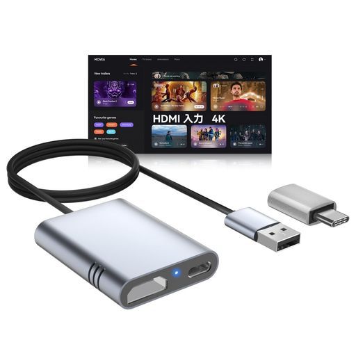 マルチメディアアダプター HDMI入力 ワイヤレスCarPlay車載TVメイト FireTVStick|DVD|Switchに対応 4 K解像度をサポート 車内スクリーンでYouTube Netflix Prime