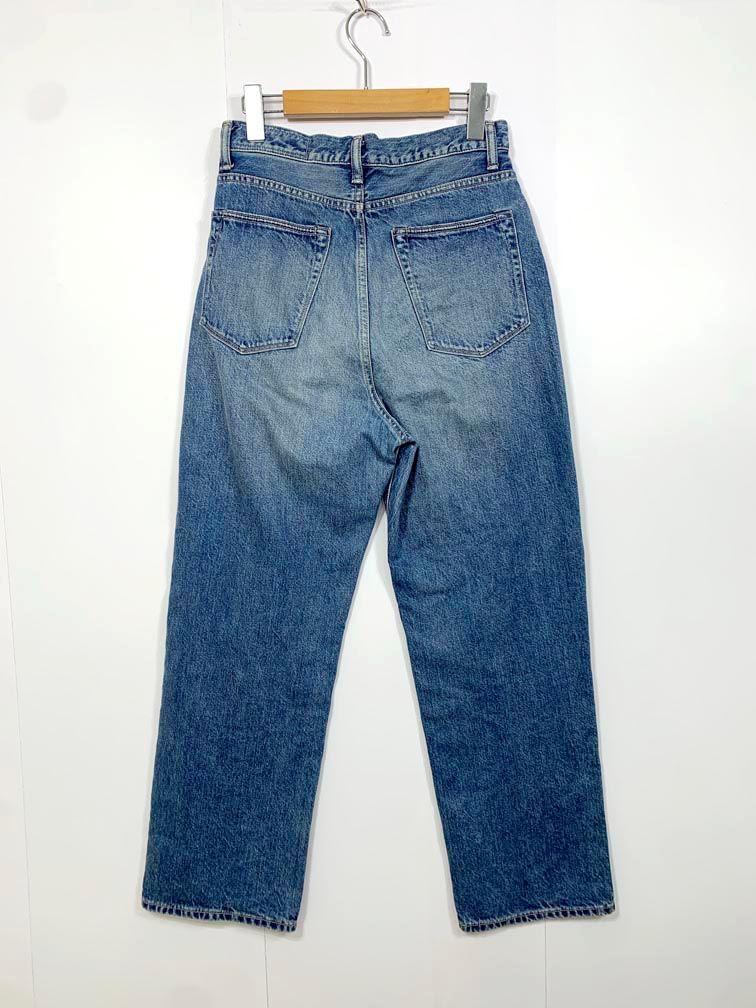 KURO クロデニム OPTIMA WASH ハイウエスト ワイド デニムパンツ size 27|青 ◎レディース