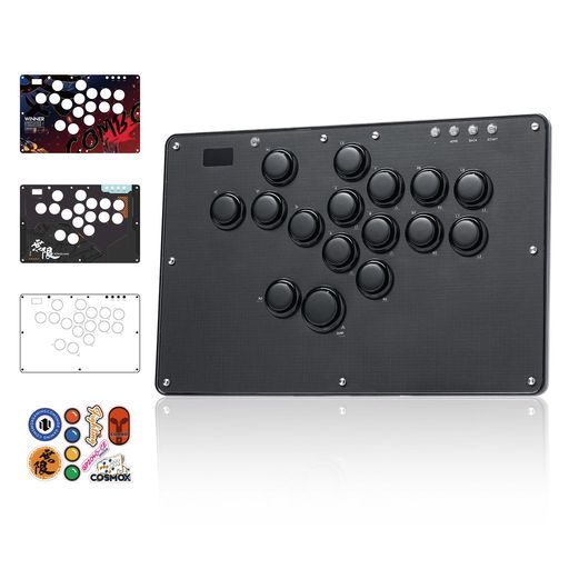 Haute 42 U 16レバーレスアケコン連射機能-RGBLED搭載ホットスワップ対応でボタン交換自由コンパクト設計 薄の厚さで持ち運び便利膝置き 格闘ゲームに最適PC|Switch|PS 4|PS 3対応日本語説明書…