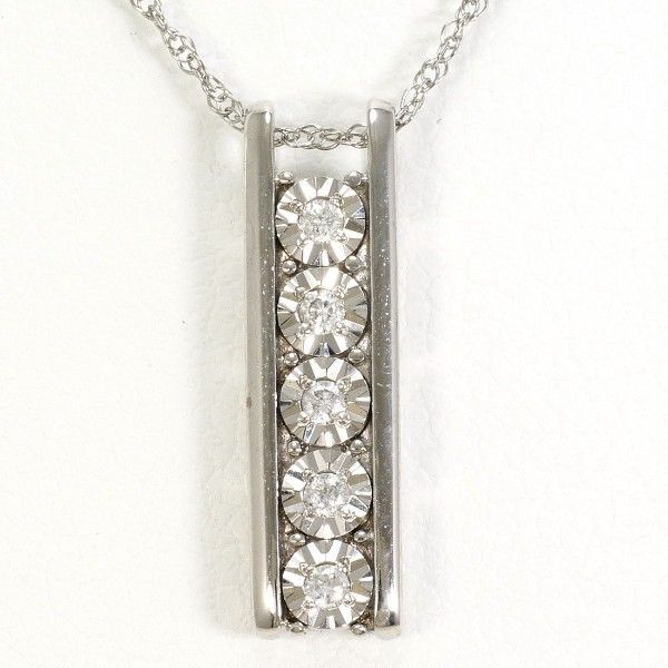 K 10 WG ネックレス necklace ダイヤ 総重量約1.3 g 約45 cm