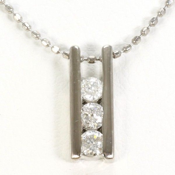 K 10 WG ネックレス necklace ダイヤ 0.10 総重量約1.0 g 約40 cm