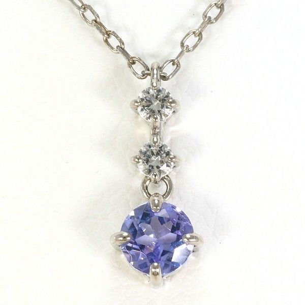 K 10 WG ネックレス necklace アイオライト ホワイトトパーズ 総重量約0.8 g 約40 cm