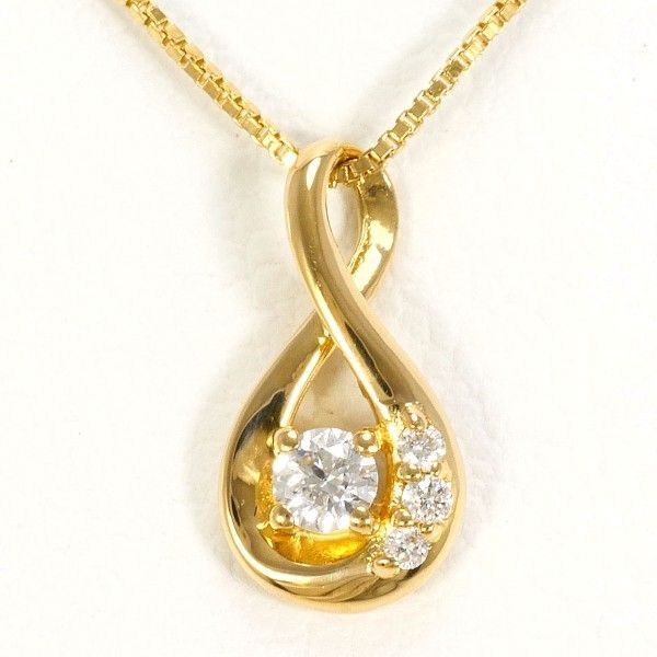 K 18 YG ネックレス necklace ダイヤ 0.05 総重量約1.5 g 約40 cm